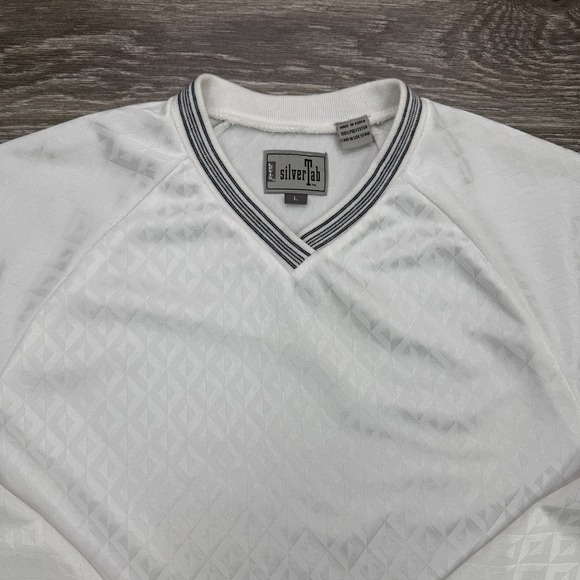 Levis SilverTab Shirt Mens Large White Jacquard All Over 90s Skater Y2K Vintage - Picture 2 of 14